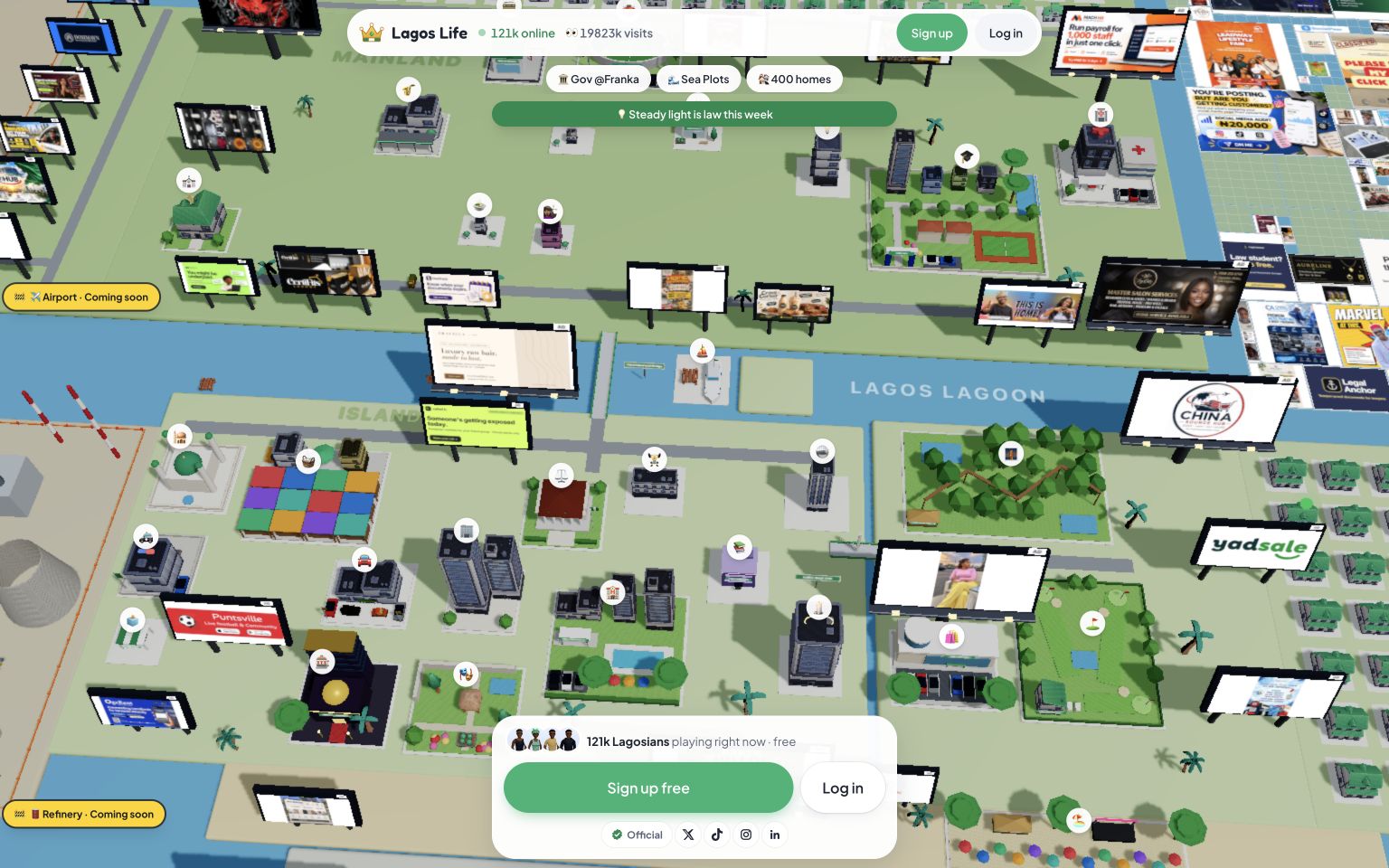 Actual Lagos Life Public city map screenshot with original interface